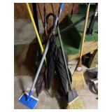 Brooms & umbrellas- lot of