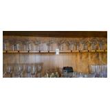 2 Shelves of Glassware