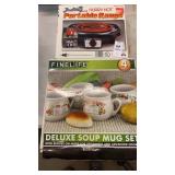 Portable range and soup mugs