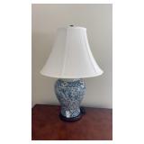 Asian Style Blue White Table Lamp