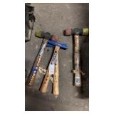 Lot of  four assorted hammers