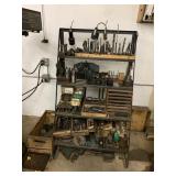 RACK WITH ASSORTED LATHE TOOLS *