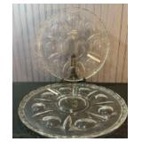 Pair Of Duncan 101 Pattern 17.25" Round Glass Plat