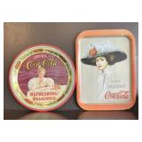 Pair Of Metal Drink Coca-Cola Advertising Trays (L