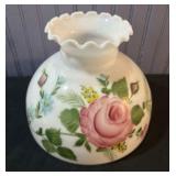 Hand Painted Moss Rose 10" Fitter Glass Lamp Shade