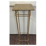 Gold Marble Top Plant Stand Measuring 12"X 12"X 37