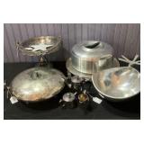 Silver Plated, Pewter And Aluminum Serving Dishes