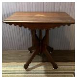 Victorian Eastlake Antique Carved Parlor Table Wit