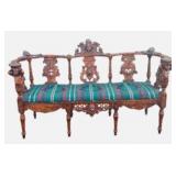 Victorian Highly Figural Carved Sofa With Carved C