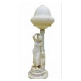 Victorian Alabaster Figural Lamp 7"X24"