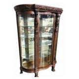 RJ Horner Style Oak Carved China Cabinet With Bowe