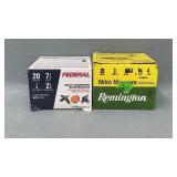 50 Rds 20 Ga Federal & Remington 2 3/4 & 3in