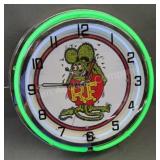 18in Rat Fink Neon Type Clock