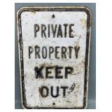 Old Metal Private Property Keep Out Sign