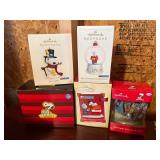 5 snoopy hallmark ornaments