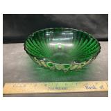 Green glass bowl