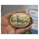 Etched Buck (Deer) Colorful Baron Buckles