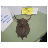 Bull Head with Ring for Towel Holder, Cast Iron