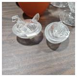 Crystal nesting hens, assortment of cups