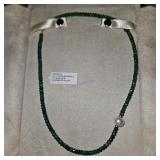 Cult pearl and emerald 18" necklace