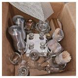 Mini champagne flutes, salt and pepper grinders,