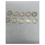 10 - 1940ï¿½s Mercury Dimes