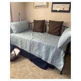 Twin Day Bed with Pull Out Trundle & Bedding