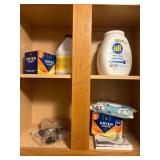 Cabinet Contents Including Laundry Supplies