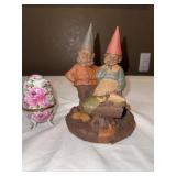 First smile Gnomes, signed & dates & Trinket Egg