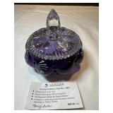 Fenton Puff Box 2003, signed