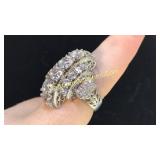 .925 Silver CZ Ring Sz 7