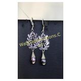 .925 Pearl Dangling Earrings