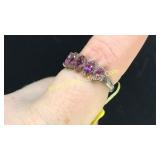 .925 Silver Amethyst Ring Sz 6