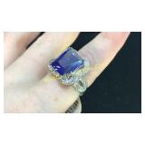 .925 Silver Amethyst Ring Sz 7