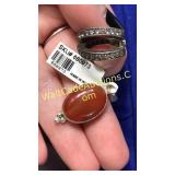 .925 Silver Carnelian Agate Pendant & .925 Silver