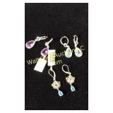 .925 Silver Amethyst & Aquamarine Lot Of 3