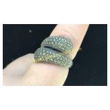 .925 Silver Marcasite Ring Sz 7