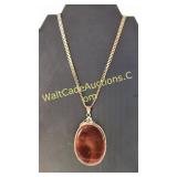 .925 Silver Carnelian Agate Pendant Necklace