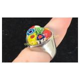 Funky Hippie Heart Shaped Ring Sz 8