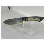 Chef Kitchen Knife Damascus Steel Purple & White M