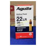 Ammo - .22 LR 38GR Aguila Copper Plated Hollow Poi