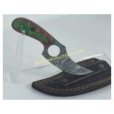 Turkish clip point boot knife, Damascus.