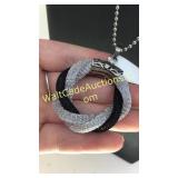 Silver & Black Rope Pendant Necklace