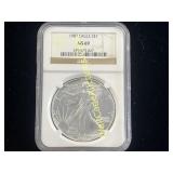 1987 Silver Eagle $1 ANA & PNG MS69