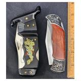 2 Zackary Crockett Collector Pocket Knives
