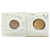 2 Coins - 1790 VOC & 1861 Confederated States