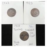 3 Canada 1923 Small Cents