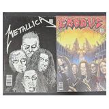 2 Autographed Comics - Rare Metallica & Exodus