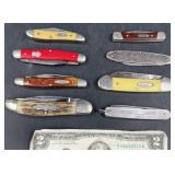 8 Vintage Pocket Knives - Boker, Parker-Frost +