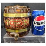 Vintage Amber Glass Whisky Barrel Dispenser